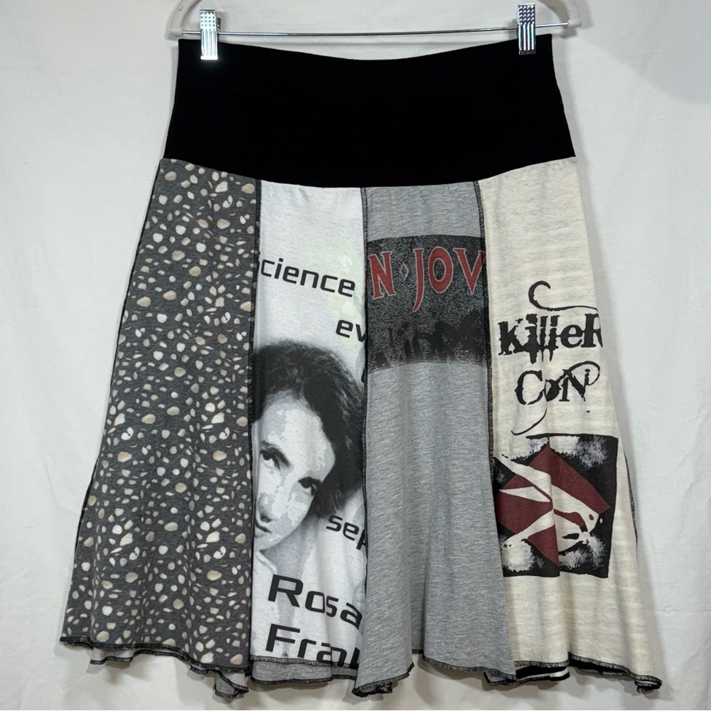 Boutique USA made, Spiritex Upcycled Gypsy Graphic Cotton Skirt Sz XL - Picture 2 of 13